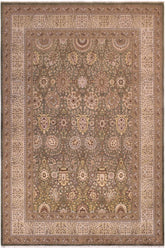 handmade Traditional Veg Dye Green Tan Hand Knotted RECTANGLE 100% WOOL area rug 9'X12'