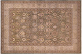 handmade Traditional Veg Dye Green Tan Hand Knotted RECTANGLE 100% WOOL area rug 9'X12'
