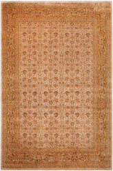 handmade Traditional Veg Dye Tan Gold Hand Knotted RECTANGLE 100% WOOL area rug 9'X12'