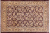handmade Traditional Design Aubergine Tan Hand Knotted RECTANGLE 100% WOOL area rug 9'X12'