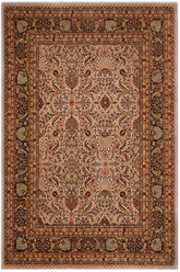 handmade Traditional Design Tan Black Hand Knotted RECTANGLE 100% WOOL area rug 9'X12'