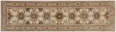 handmade Geometric Kafkaz Beige Lt. Brown Hand Knotted RUNNER 100% WOOL area rug 3' x 10'