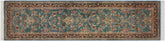 handmade Traditional Guldasta Teal Blue Hand Knotted RUNNER 100% WOOL area rug 3' x 10'