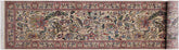 handmade Traditional Kashan Beige Pink Hand Knotted RUNNER 100% WOOL area rug 3' x 11'