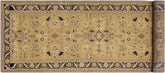 handmade Transitional Kafkaz Gold Blue Hand Knotted RUNNER 100% WOOL area rug 4' x 12'