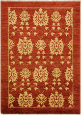 handmade Transitional Kafkaz Red Gold Hand Knotted RECTANGLE 100% WOOL area rug 4X6