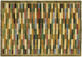 handmade Modern Gabbeh Green Blue Hand Knotted RECTANGLE 100% WOOL area rug 4' x 6'