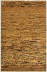 handmade Modern Gabbeh Beige Rust Hand Knotted RECTANGLE 100% WOOL area rug 4 X6