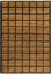 handmade Modern Gabbeh Charcoal Rust Hand Knotted RECTANGLE 100% WOOL area rug 4 X6