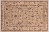 handmade Traditional Kafkaz Tan Lt. Tan Hand Knotted RECTANGLE 100% WOOL area rug 4x6
