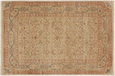 handmade Transitional Kafkaz Lt. Tan Brown Hand Knotted RECTANGLE 100% WOOL area rug 4' x 6'