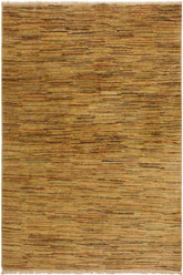 handmade Modern Gabbeh Beige Rust Hand Knotted RECTANGLE 100% WOOL area rug 4 X6