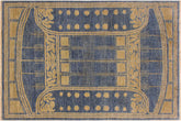 handmade Traditional Kafkaz Lt. Blue Lt. Green Hand Knotted RECTANGLE 100% WOOL area rug 4x6