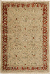 handmade Transitional Kafkaz Tan Rust Hand Knotted RECTANGLE 100% WOOL area rug 4X6