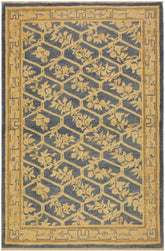handmade Transitional Kafkaz Lt. Blue Tan Hand Knotted RECTANGLE 100% WOOL area rug 4X6