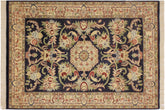 handmade Traditional Anarlaki Blue Beige Hand Knotted RECTANGLE 100% WOOL area rug 4x6