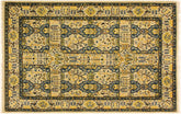 handmade Transitional Design Ivory Teal Hand Knotted RECTANGLE 100% WOOL area rug 4' x 6'