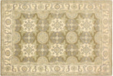 handmade Transitional Kafkaz Lt. Green Ivory Hand Knotted RECTANGLE 100% WOOL area rug 4' x 6'