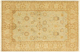 handmade Traditional Design Lt. Blue Gold Hand Knotted RECTANGLE 100% WOOL area rug 4' x 6'