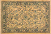 handmade Traditional Design Ivory Lt. Green Hand Knotted RECTANGLE 100% WOOL area rug 4' x 6'