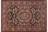 handmade Traditional Tamour Black Beige Hand Knotted RECTANGLE 100% WOOL area rug 8x10