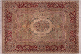 handmade Traditional Haider Lt. Green Lt.red Hand Knotted RECTANGLE 100% WOOL area rug 8x10