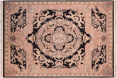 handmade Traditional Savonarrie Black Rust Hand Knotted RECTANGLE 100% WOOL area rug 8x10