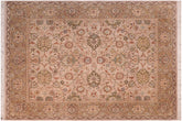 handmade Traditional Lahore Taupe Brown Hand Knotted RECTANGLE 100% WOOL area rug 8x10