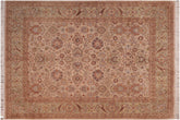 handmade Traditional Mehal Taupe Green Hand Knotted RECTANGLE 100% WOOL area rug 8x10
