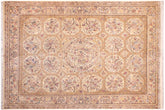 handmade Traditional Nazakat Beige Gold Hand Knotted RECTANGLE 100% WOOL area rug 9x12