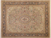 handmade Traditional Anarlaki Taupe Green Hand Knotted RECTANGLE 100% WOOL area rug 9x12