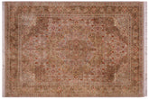handmade Traditional Farhad Taupe Green Hand Knotted RECTANGLE 100% WOOL area rug 9x12