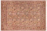 handmade Transitional Pupo Taupe Green Hand Knotted RECTANGLE 100% WOOL area rug 9x12