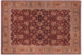 handmade Traditional Lahore Red Beige Hand Knotted RECTANGLE 100% WOOL area rug 9x13