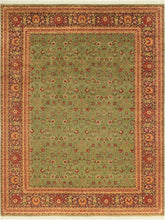 handmade Transitional Regular Green Aubergine Hand Knotted RECTANGLE 100% WOOL area rug 9x11