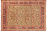 handmade Transitional Regular Green Aubergine Hand Knotted RECTANGLE 100% WOOL area rug 9x11