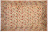 handmade Transitional Irfan Beige Gray Hand Knotted RECTANGLE 100% WOOL area rug 9x13