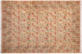 handmade Transitional Irfan Beige Gray Hand Knotted RECTANGLE 100% WOOL area rug 9x13