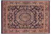 handmade Traditional Tamour Blue Gold Hand Knotted RECTANGLE 100% WOOL area rug 9x12