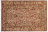 handmade Traditional Agra #2 Taupe Green Hand Knotted RECTANGLE 100% WOOL area rug 9x12