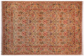 handmade Transitional Lily Taupe Red Hand Knotted RECTANGLE 100% WOOL area rug 9x12