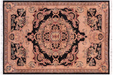handmade Traditional Savonarrie Black Tan Hand Knotted RECTANGLE 100% WOOL area rug 5x7