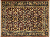 handmade Traditional Agra Tabriz Maroon Blue Hand Knotted RECTANGLE 100% WOOL area rug 5x7