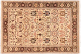 handmade Transitional Sultanabad Beige Green Hand Knotted RECTANGLE 100% WOOL area rug 5 x 7