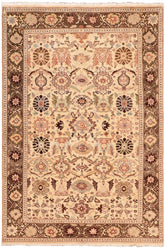 Traditional Sultanabad Catharin Beige Green Hand Knotted Area rugs 5X7