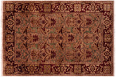 handmade Transitional Lt. Brown Drk. Red Hand Knotted RECTANGLE 100% WOOL area rug 5x7