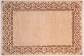handmade Modern Kafkaz Tan Brown Hand Knotted RECTANGLE 100% WOOL area rug 5' x 7'