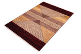 handmade Modern Gabbeh Red Brown Hand Knotted RECTANGLE 100% WOOL area rug 5 X7