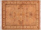 handmade Transitional New Wahid Gold Beige Hand Knotted RECTANGLE 100% WOOL area rug 5x7