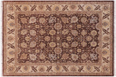 handmade Transitional Kafkaz Brown Tan Hand Knotted RECTANGLE 100% WOOL area rug 5' x 7'